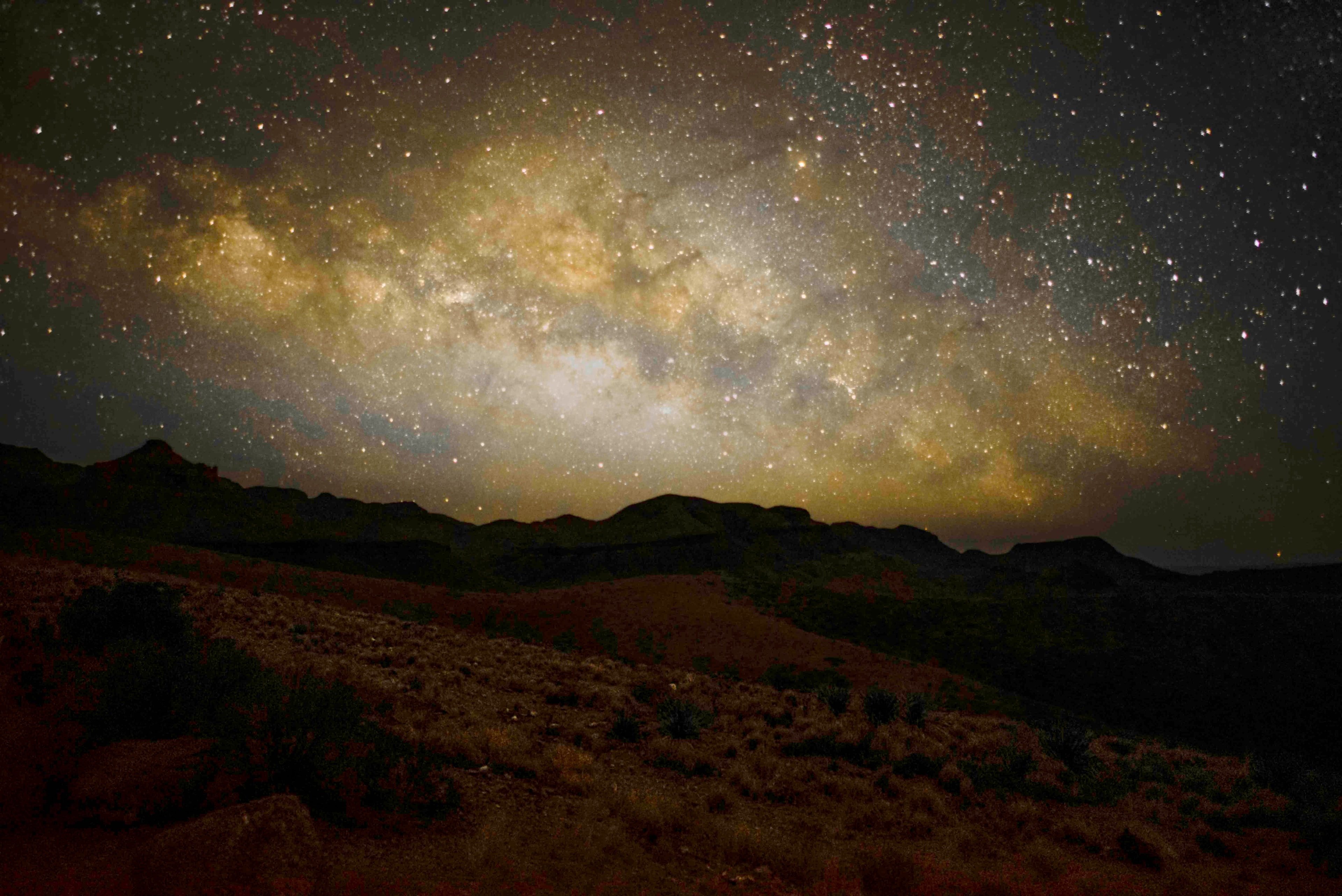 Milky Way arching over the Sotol Vista overlook in Big Bend